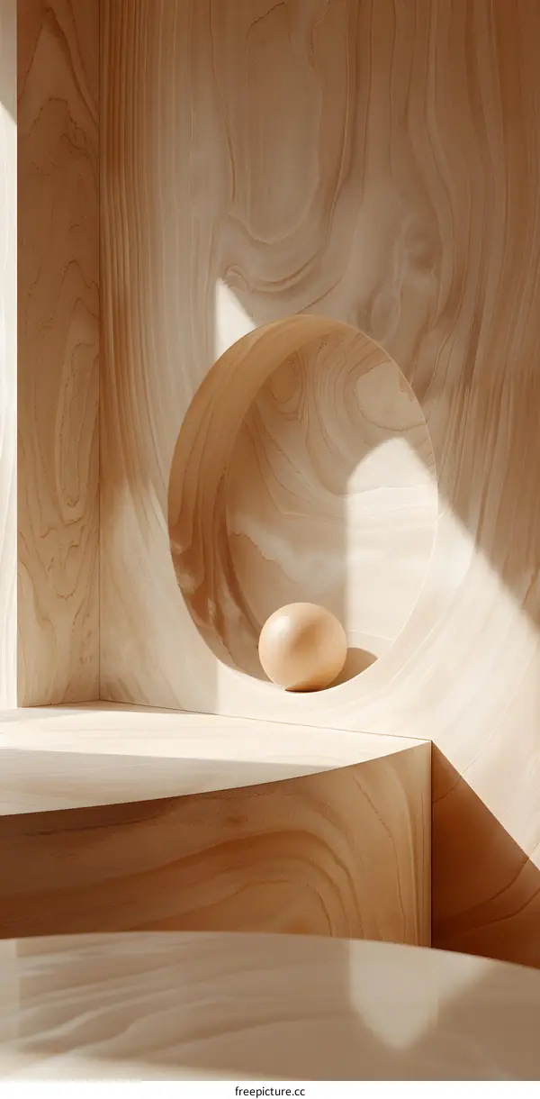 Wooden podium with a round hole