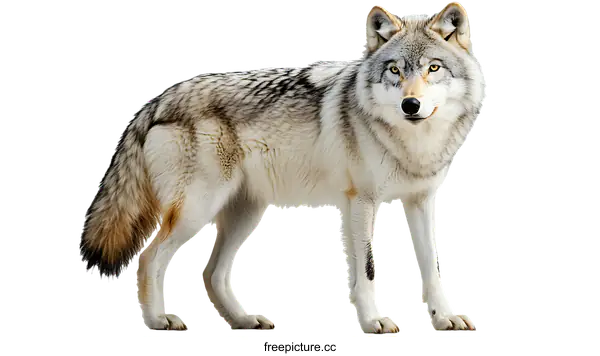 [Transparent Background PNG]Majestic Gray Wolf Portrait