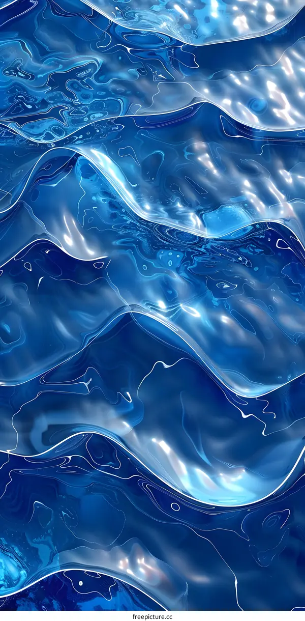 Blue Abstract Wavy Background