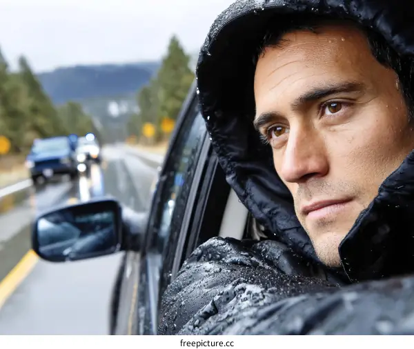 Rainy Day Road Trip of a Man