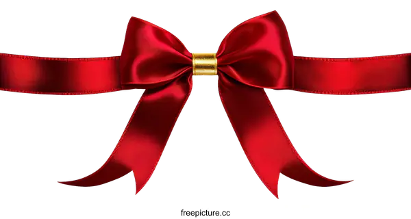 [Transparent Background PNG]Elegant Red Satin Ribbon Bow Decoration