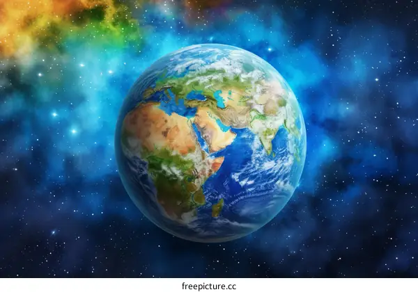 Earth from space showing the Middle East