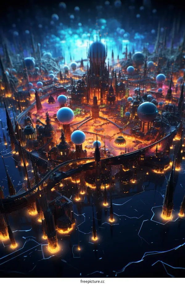 futuristic cityscape fantasy art