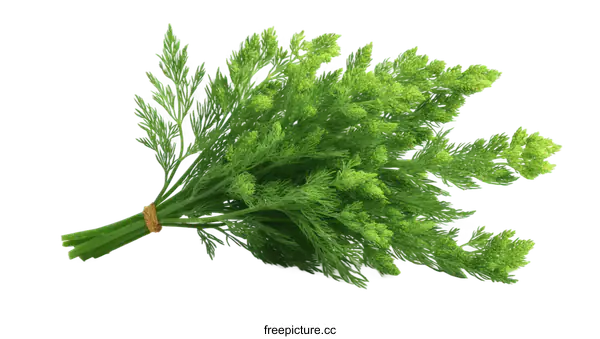 [Transparent Background PNG]Fresh Bunch of Dill Herb Close-up