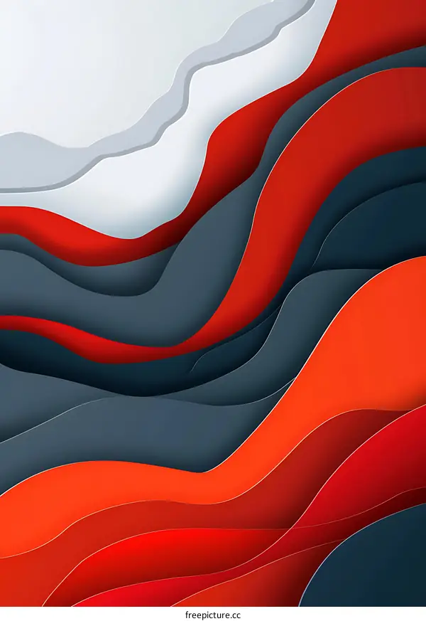 Abstract Papercut Background With Red And Blue Color