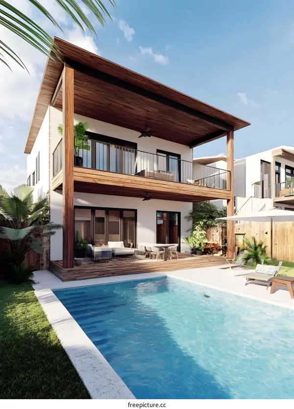 Modern Home with Pool and Patio