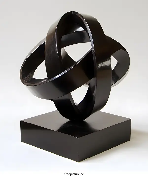 Modern Abstract Wooden Sculpture Knot Design