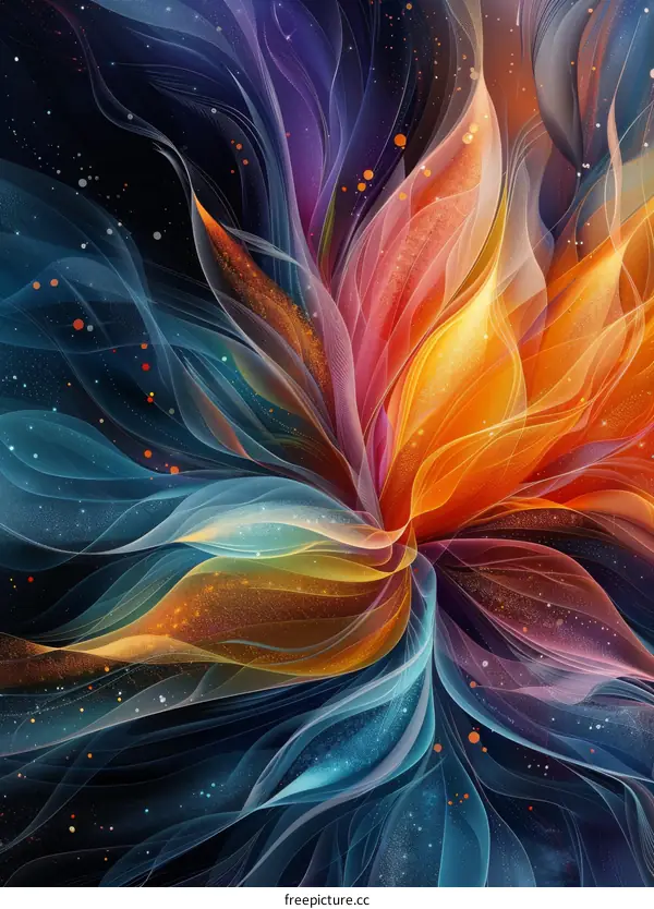 Abstract Colorful Flowing Lines Art Illustration