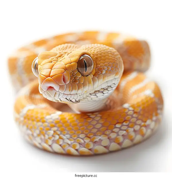 Orange Snake on White Background