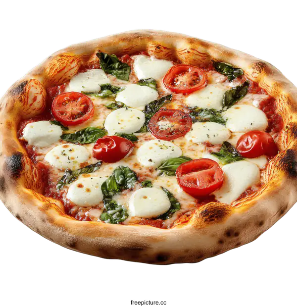 [Transparent Background PNG]Delicious Italian Margherita Pizza