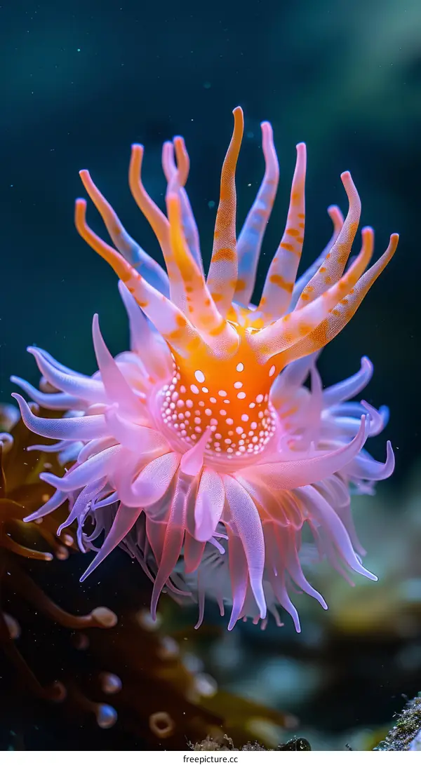 A Magnificent Sea Anemone With Pink Tentacles