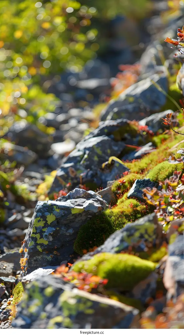 Close Up of Green Moss on Rocks in Nature