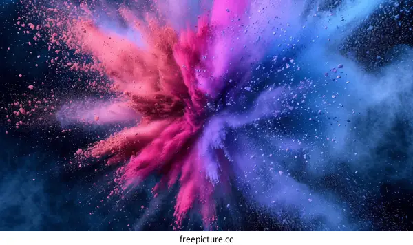 Colorful Powder Explosion on Black Background