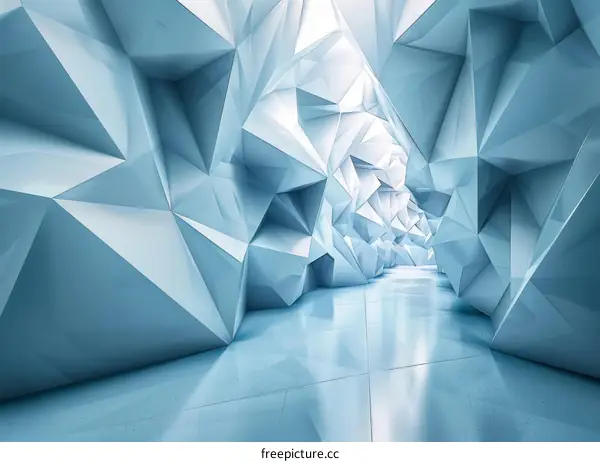 Blue Futuristic Sci-Fi Corridor