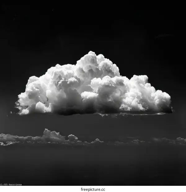 Cumulonimbus Cloud in Black and White Photography