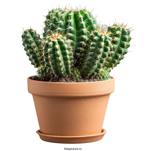 [Transparent Background PNG]Cactus Plant in Terracotta Pot