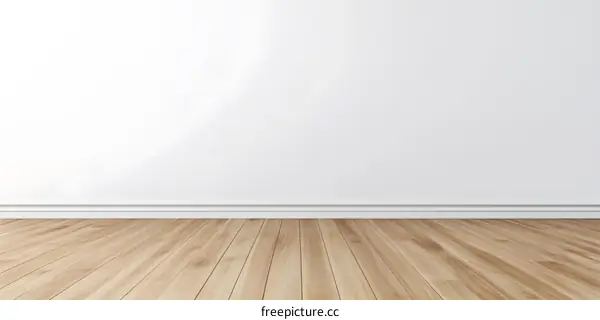 White Wall and Wooden Floor Background