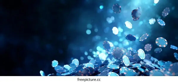 Poker Chips Falling Abstract Background Image