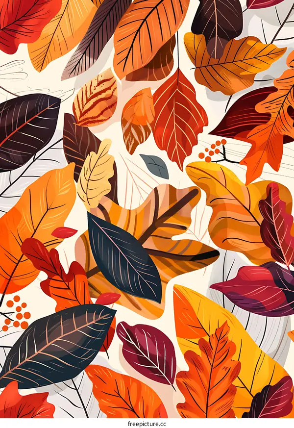 Abstract Autumn Leaves Pattern Design