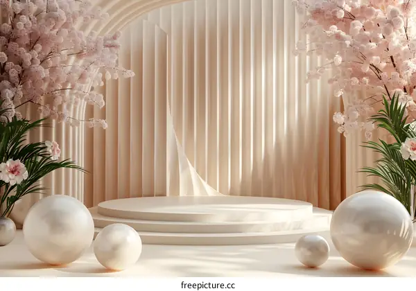 Japanese和風pink product launch stage background