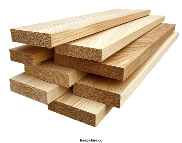 [Transparent Background PNG]Stacked Wood Boards for Construction
