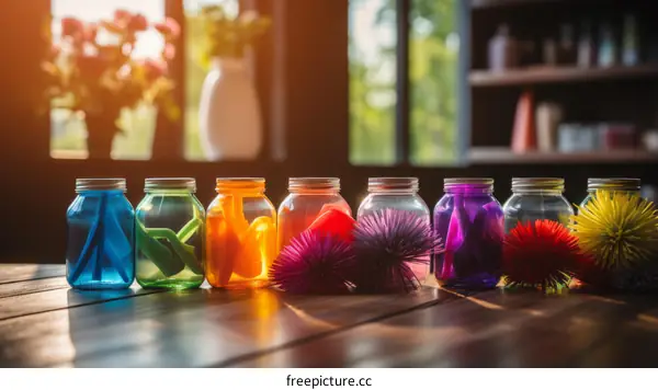 Colorful Sensory Bottles for Sensory Play and Learning