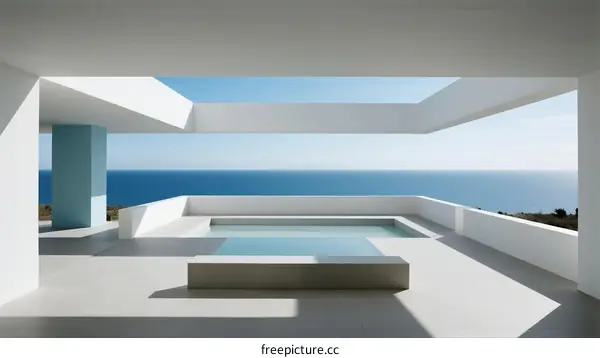 Modern Minimalist Villa with Infinity Pool Overlooking Ocean