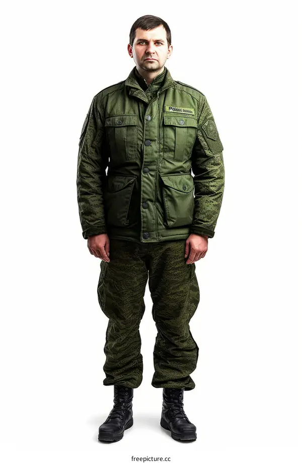 A Russian soldier in a modern field uniform