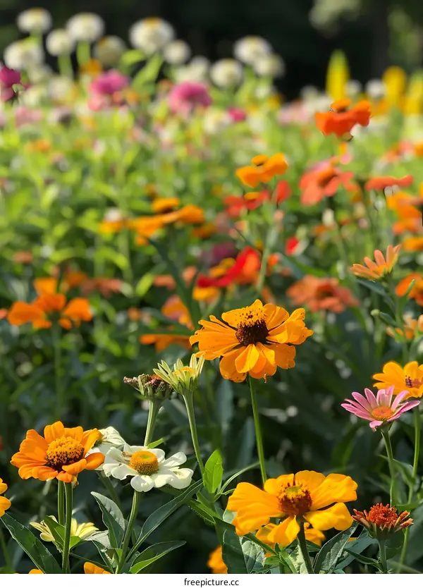 Close Up of Colorful Flowers in a Garden