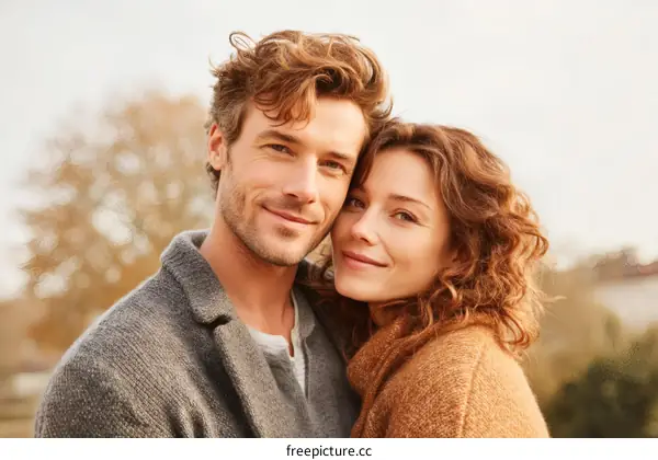 Couple Portrait Outdoors in Autumn