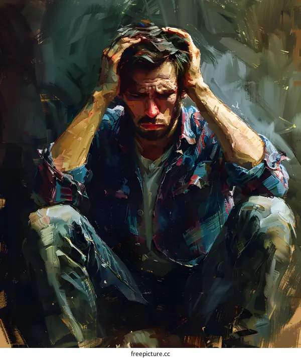 A portrait of a man with his hands on his head