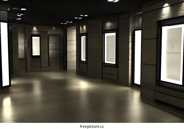 Modern Minimalist Interior Design with Stone Walls and Light Fixtures