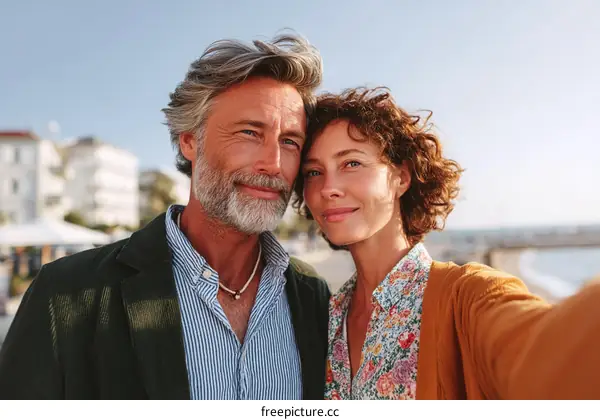 Couple Taking Selfie by the Waterfront