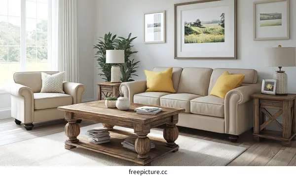 Cozy Living Room Interior Design Illustration