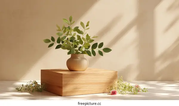 Elegant Minimalist Vase Arrangement on Wooden Display