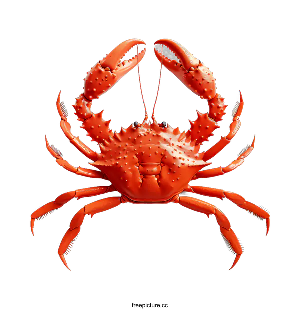 [Transparent Background PNG]A red crab isolated on a white background