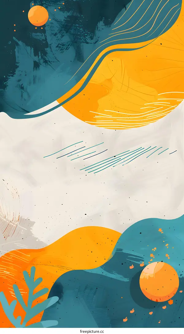 Abstract Art With Blue And Yellow Colors