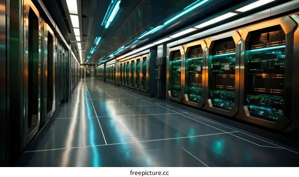 Futuristic Technology Server Room