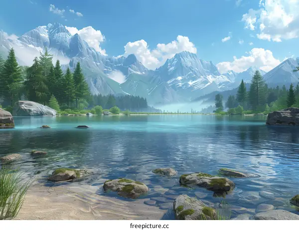 Mountain Lake Reflections at Sunset