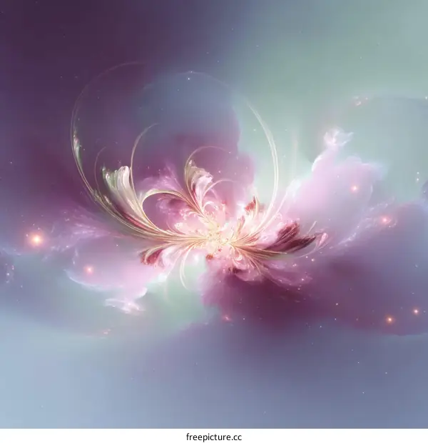 Abstract Floral Design in Pastel Colors