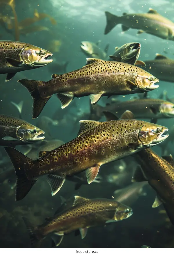 School of Fish Swimming in the Ocean