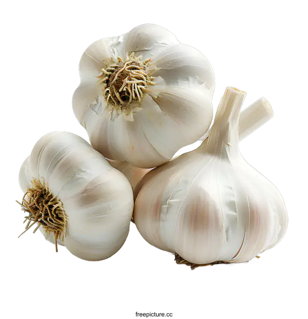 [Transparent Background PNG]Three garlic bulbs