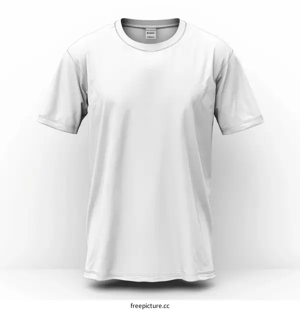 White Round Neck Short Sleeve Plain Tshirt Mockup