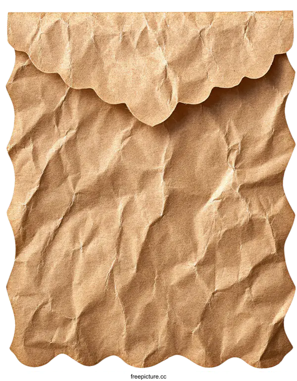 [Transparent Background PNG]Crumpled Brown Paper Texture Background
