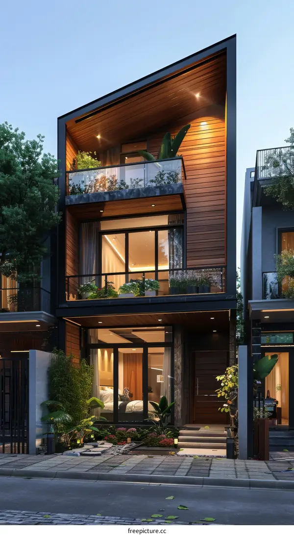 Modern Minimalist Townhouse Exterior Design