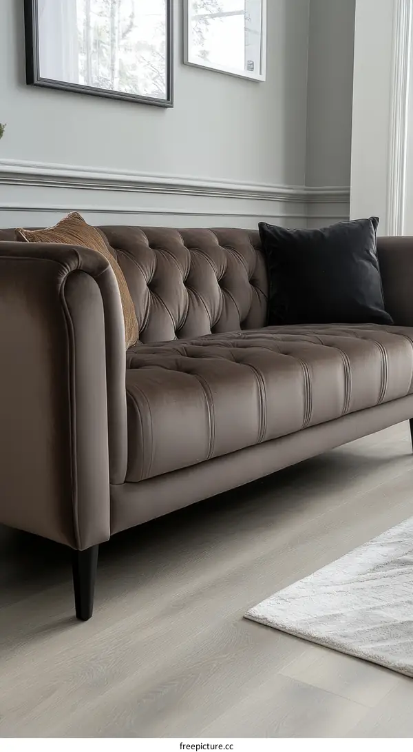 Brown Sofa in Modern Living Room Interior Design