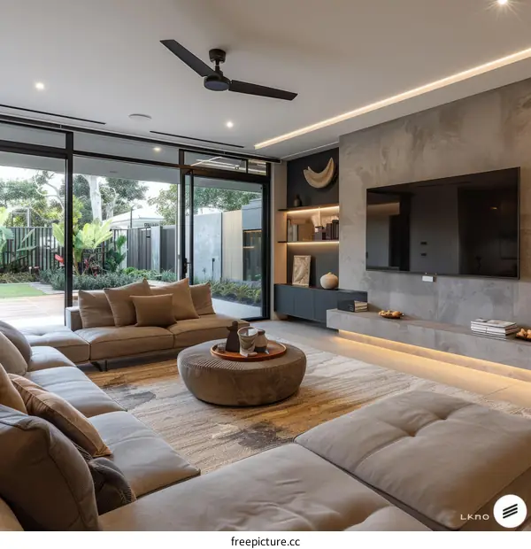 Modern Minimalist Living Room Interior Design in Australia