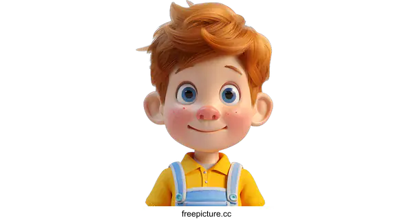 [Transparent Background PNG]3D cartoon character of a boy