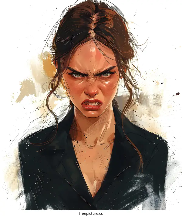 portrait of an angry young woman