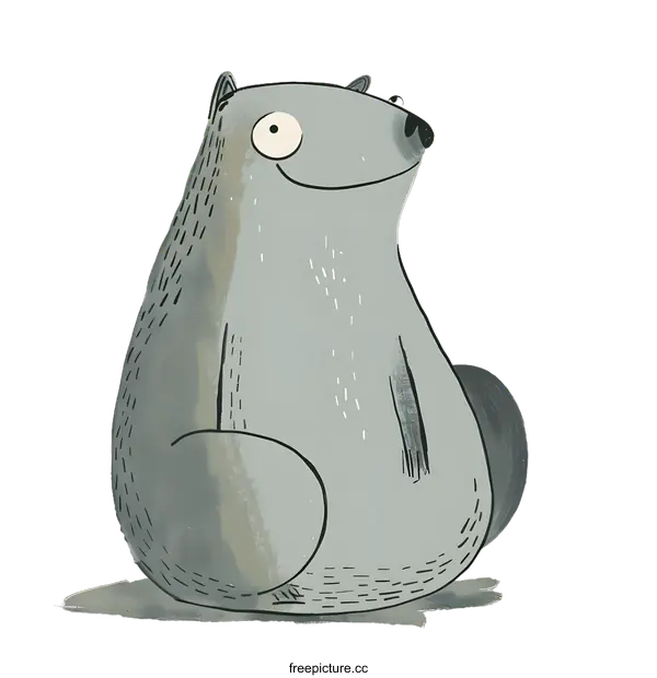 [Transparent Background PNG]Cute Cartoon Animal Illustration of a Smiling Bear